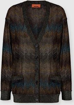 Missoni Snake-pattern Viscose Lam&eacute; Oversized Cardigan in Green& Brown at Nordstrom, Size Medium