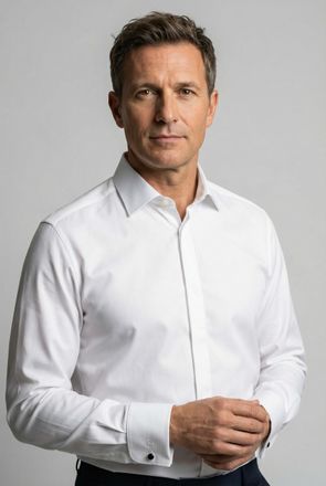 Olymp Smokinghemd OLYMP Level Five body fit, Herren, Gr. 36, N-Gr, beige (hellbeige), Web, Obermaterial: 97% Baumwolle, 3% Elastolefin, schmal, Umschlagmans