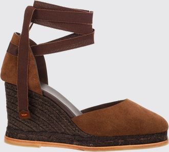 Castaner Espadrillas a zeppa Camila in pelle scamosciata con lacci