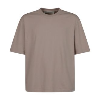 Golden Goose T-Shirts, male, Gray, Size: S Relaxed Fit T-Shirt Cotton Jersey Logo Patch