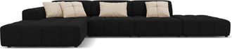 CXL by Christian Lacroix Sofá esquinero izquierdo 5 plazas de terciopelo negro