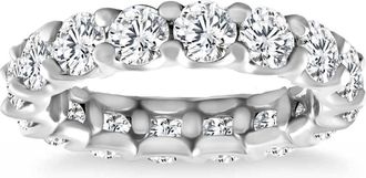 Pompeii3 4Ct TW Lab Grown Diamond U Prong Eternity Ring Anniversary Band 14k Gold