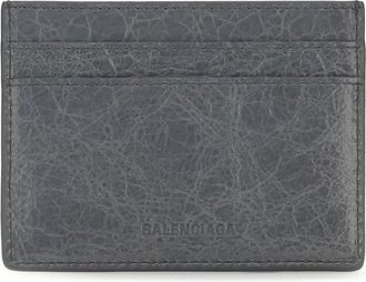 Balenciaga Womens Le City Card Holder Volcanic Rock Lamb Ovis Aries Wallet