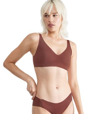 sloggi Bustier SLOGGI ZERO Feel 2.0 Bralette, Damen, Gr. XL, N-Gr, braun (burnt henna), Single Jersey, Obermaterial: 76% Polyamid, 24% Elasthan, BHs Bustier,