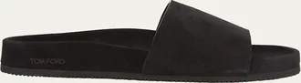 Tom Ford Mens Wicklow Perforated Suede Slides