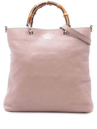 Gucci 2016-2025 Tall Leather Bamboo Shopper Tote satchel - Pink