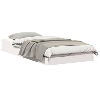 Berkfield Home Modern Floor Bed Frame White 75 x 190 cm Solid pine wood