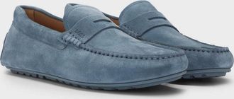 Boss Orange by Hugo Boss Noel Mens Suede Driving Moccasins - Blue - Size UK 10
