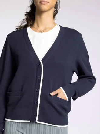 Thread & Supply Jessie Cardigan In Charcoal Blue