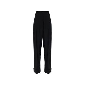 Dolce & Gabbana Pantaloni in Lana a Pieghe - - Trousers - Donna - Nero - M