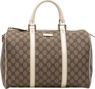 Gucci Pre-owned Handbags, female, Beige, Size: ONE SIZE Pre-owned Fabric Travel Bag