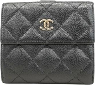 Chanel Pre-owned Wallets, female, Black, Size: ONE SIZE Pre-owned Leather Wallet