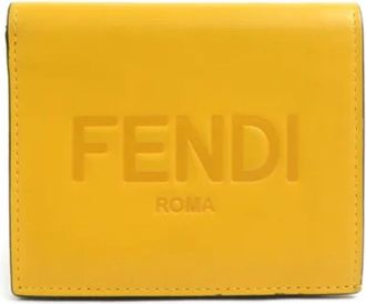 Fendi Vintage, unisex, Geel, ONE Size, Leer, Pre-owned Wallet