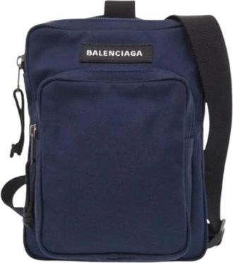 Balenciaga Pre-owned Vintage Nylon Schoudertas - Heren - Vintage Schoudertas - Blauw - ONE Size - Nylon - Vintage