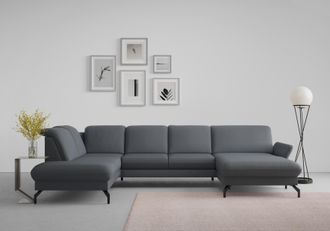 Sit&more Wohnlandschaft »Fashion U-Form« wahlweise mit Kopfteilverstellung, Vorziehsitz, motorisch, Metallfüsse