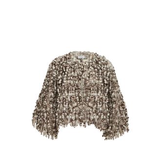 Brunello Cucinelli Dazzling Twist-embroidery Cardigan In Mohair And Wool
