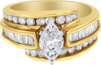 House of Brilliance 14KT Two-Toned Diamond Cocktail Ring
