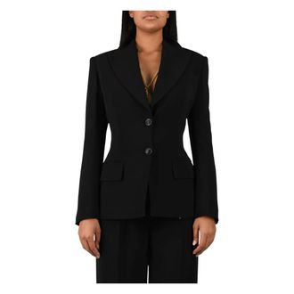 Elisabetta Franchi Blazer sfiancato con lacci sul retro - - Jackets - Donna - Nero - 2XL