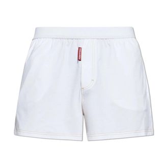 Dsquared2 Bottoms, male, White, Size: 2XL Cotton Boxer Shorts With Logo