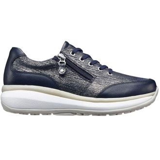 Joya Rachel Metallic Leather Womens Low Top Trainers - Blue Metallic - Size:UK 6.5