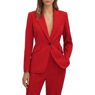 Reiss Millie Peaked Lapel Blazer in Red at Nordstrom Rack, Size 10 Us / 14 Uk