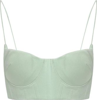 Alex Perry Bras, female, Green, M, Crop Top with Thin Straps
