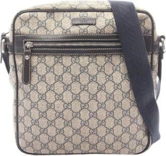 Gucci Pre-owned Cross Body Bags, female, Beige, Size: ONE SIZE Pre-owned GG Supreme Coated Canvas Shoulder Bag