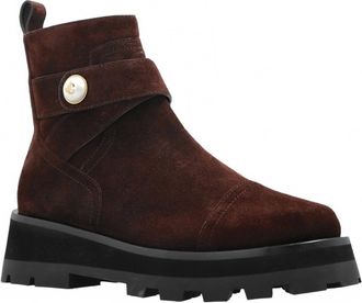 Jimmy Choo London Womens Velvet Suede Lug Boots In Chocolate