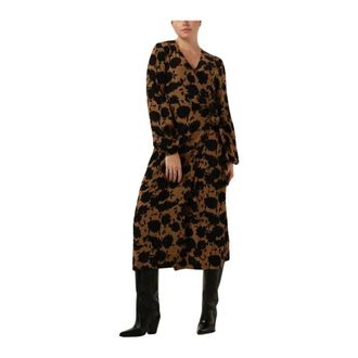 Modstr&ouml;m Dames, Jurken, Bruin, Maat: XS Poliester