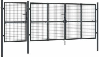 vidaXL Vidaxl - Cancello da Giardino Rete Antracite 400x175 cm Acciaio Zincato