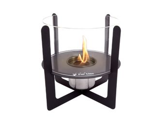 Purline Purline - Chimenea De Etanol De Sobremesa Con Cristal Cil&iacute;ndrico