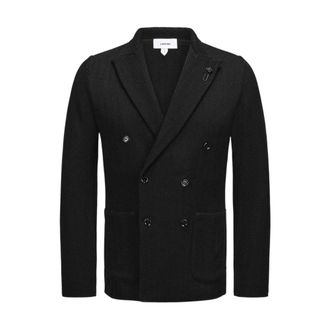 Lardini Blazers, male, Black, Size: XL Giacca Doppiopetto in Maglia