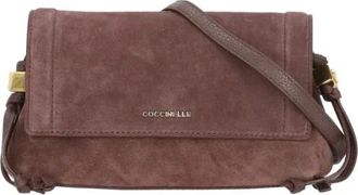 Coccinelle Thess Suede Schoudertas - Dames - Tassen - Rood - Maat: ONE Size Su&egrave;de