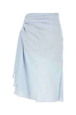 Givenchy Womens Pastel Light Blue Silk Skirt Paleblue Exterior: Lining: Gonne