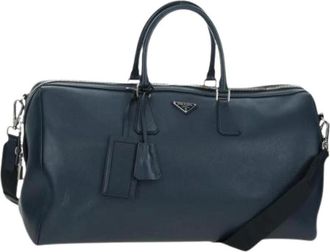Prada Pre-owned Weekend Bags, female, Blue, Size: ONE SIZE Pre-owned Vintage Boston Bag
