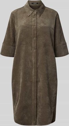OPUS Knielanges Hemdblusenkleid mit Knopfleiste Modell Winchesta in Khaki, Größe 34