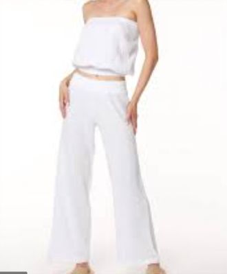 bobi High Waist Smocked Pant In White