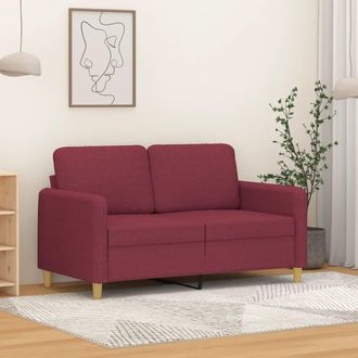 vidaXL Sof&aacute; De 2 Plazas De Tela Rojo Tinto 120 Cm Vidaxl