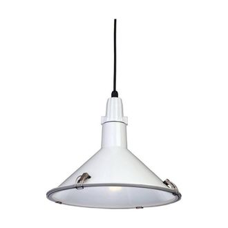 Netlighting Eden 1 Light Dome Ceiling Pendant White IP44 E27