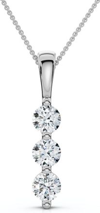 Pompeii3 Delicate Three Stone Diamond 10k White Or Yellow Gold Lab Grown 18 Necklace