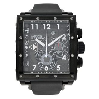 Jacob & Co. Pre-owned Jacob & Co. Epic Jc-V2Q2B Black Carbon Chronograph Limited Edi Black Dial Mens Watch JC-V2Q2B