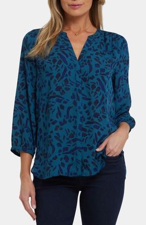 NYDJ Pintuck Top in Jardin Atlantique at Nordstrom, Size Medium