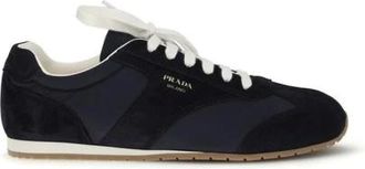 Prada Sneakers, male, Blue, Size: 7 1/2 US Re-Nylon and suede laced sneakers