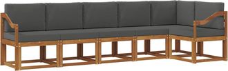 vidaXL Conjunto De Sof&aacute;s De Exterior 6 Uds. Natural Y Antracita Vidaxl