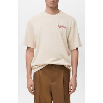 Mango Equestrian Pride Graphic T-Shirt in Ecru at Nordstrom, Size Medium