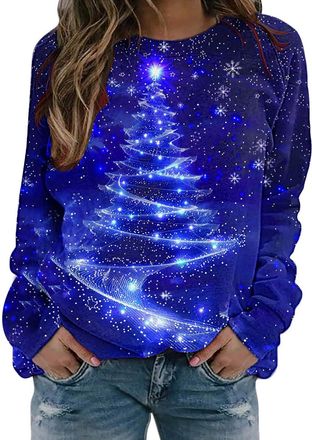 Generic Girls Christmas Jumpers,Christmas Jumpers for Women UK Ladies Light Up Jumper Funny Xmas Funny Cardigan Hoodie Sweater Dresses Tops Santa Claus Print 