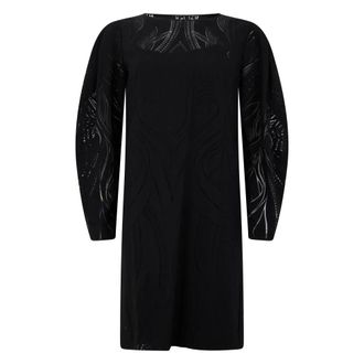 Alberta Ferretti Kleedjes, Dames, Zwart, S, Korte jurk met lange mouwen