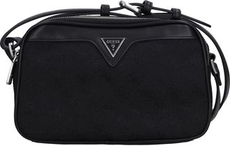 Guess Stoffen tas met imitatielederen inzetstukken - Heren - Schoudertassen - Zwart - ONE Size - Leer - Tassen