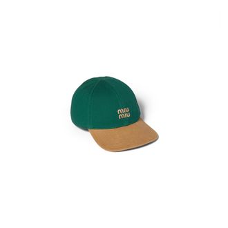 Miu Miu Drill Baseball Cap, Woman, Billiard/cork, Size S