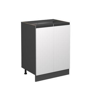Vicco Mueble Bajo De Cocina R-line, Blanco, 60 Cm En Forma De J, Sin Encimera